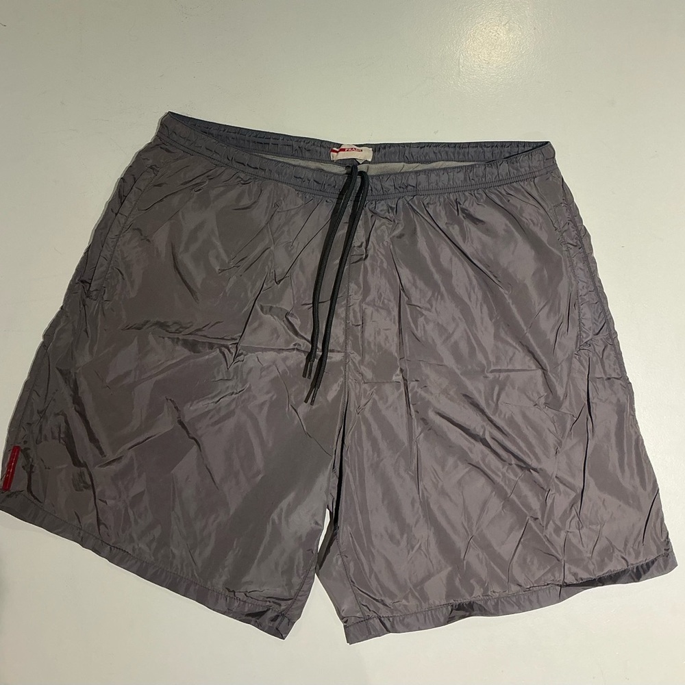Gray Prada Drawstring swim Shorts